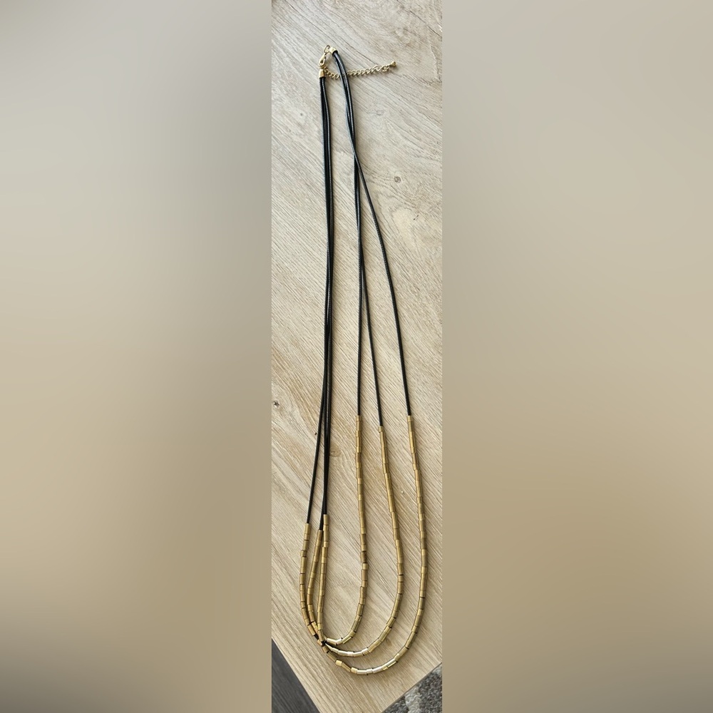 Black and Gold Long Necklace